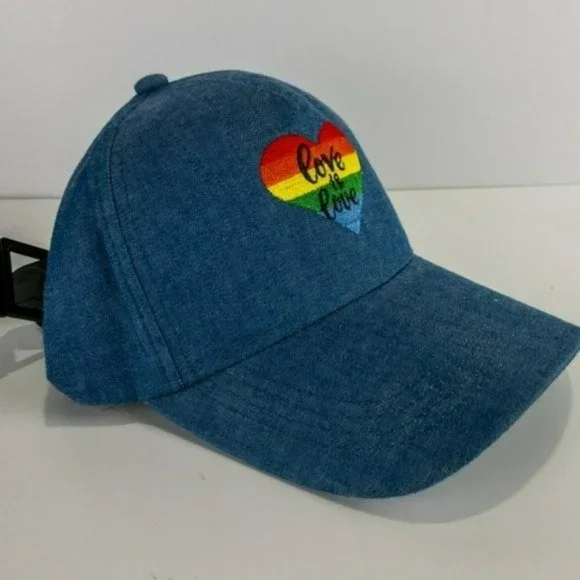 INC International Concepts Love is Love Baseball Cap -Denim - Picture 2 of 3